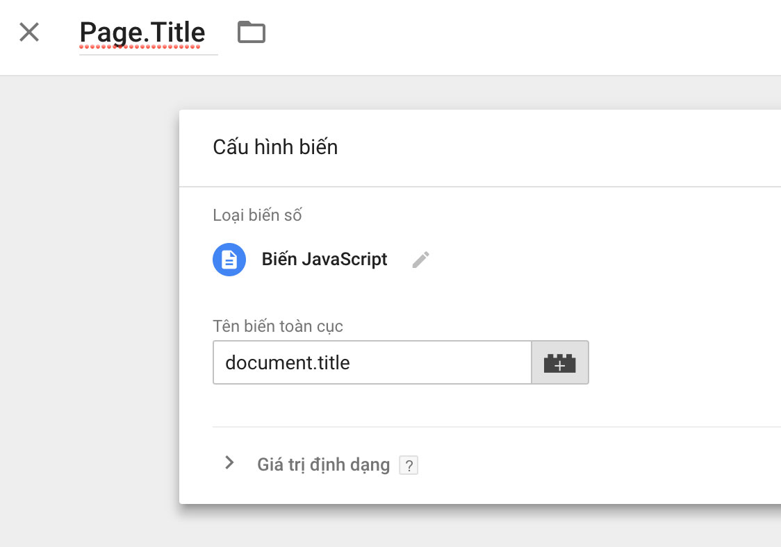 Google Tag Manager: Page Title Variable